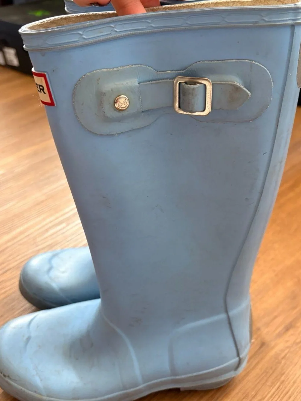 Hunter baby blue rain boots size US 3G